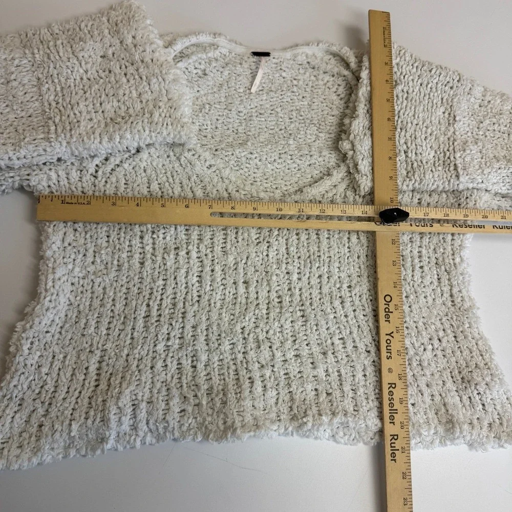 Free‎ People Sweater Women Small White Sand Dune Boho Coastal Beachy Cottagecore